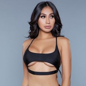 1975 Gianna Black Bikini Top Be Wicked